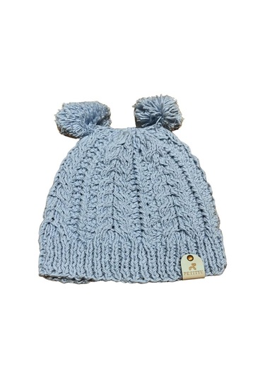 Petityu Teddy Bere Mavi El Örgüsü Yumoş Pamuk Mavi