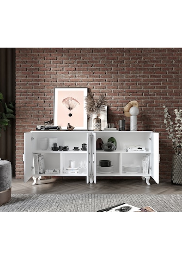 Stil 4 Kapaklı Çok Amaçlı Modern Konsol - Tamamı 1. Kalite Mdf