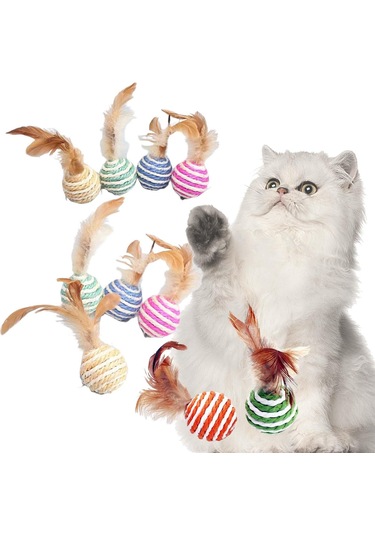 Homyl 10 Adet Kedi Tırmalama Topu Mobilya Koruma Tüy Oyuncaklar