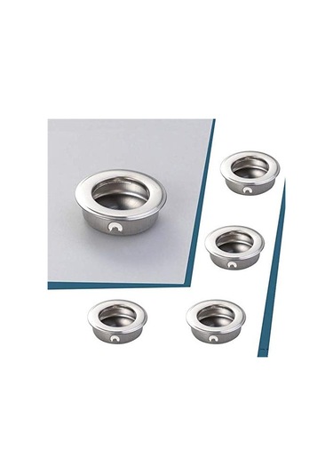 Kapı Kolu 4 Adet 35 Mm Düz Paslanmaz Çelik Gömme Kulp Takılı Buz