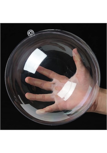 Şeffaf Mika Küre - Asılabilir Plastik Top - 16 cm