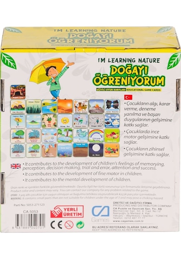 Caegt-5053 Doğayı Öğreniyorum Eğitici Oyun Kartları -