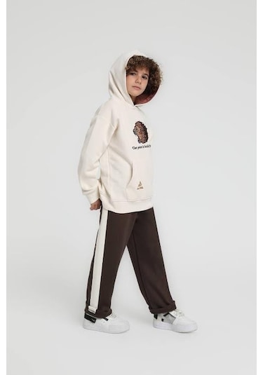 Jack Lions Erkek Çocuk Aslan İşlemeli Sweat Jac-1859 Ekru