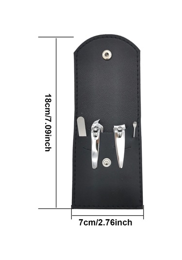 Konesam Stainless Steel Tırnak Kırıcı Seti 4'lü - Eğimli Kenar, Yüksek Sertlik Ve Korozyon Dayanıklı Siyah