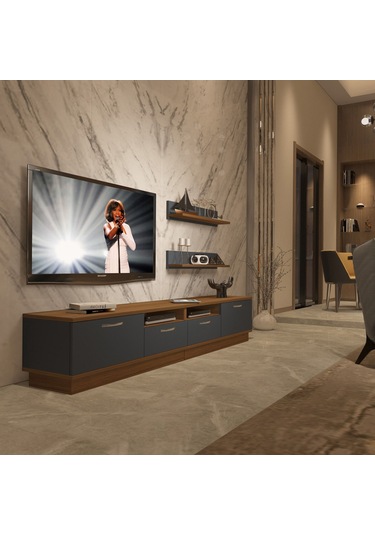 Decoraktiv Trendstyle 220r Mdf Tv Ünitesi Tv Sehpası Ceviz - Antrasit