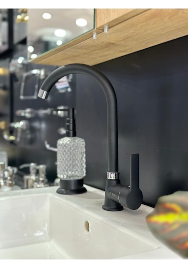 Nefa Yapı New Brass Mat Siyah Evye Bataryası Siyah