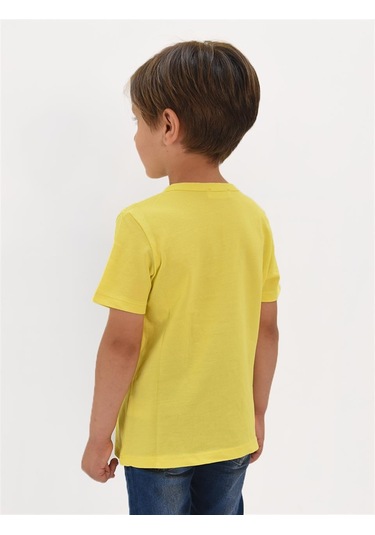 Luess Erkek Çocuk Nakış Detaylı Hakim Yaka Tshirt-sarı Sarı