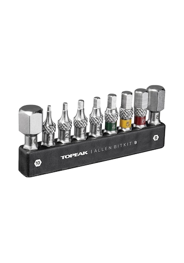 Topeak Allen Bitkit 9 Alyan Uç Seti Cırcır Anahtarlar İçin + 30mm Uzunluk + 9 Farklı Uç Tt2591
