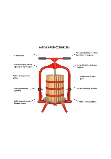 Fenglin Mac 5g 18 Wb Meşe Meyve Sıkma 18 Litre Pres Makinesi