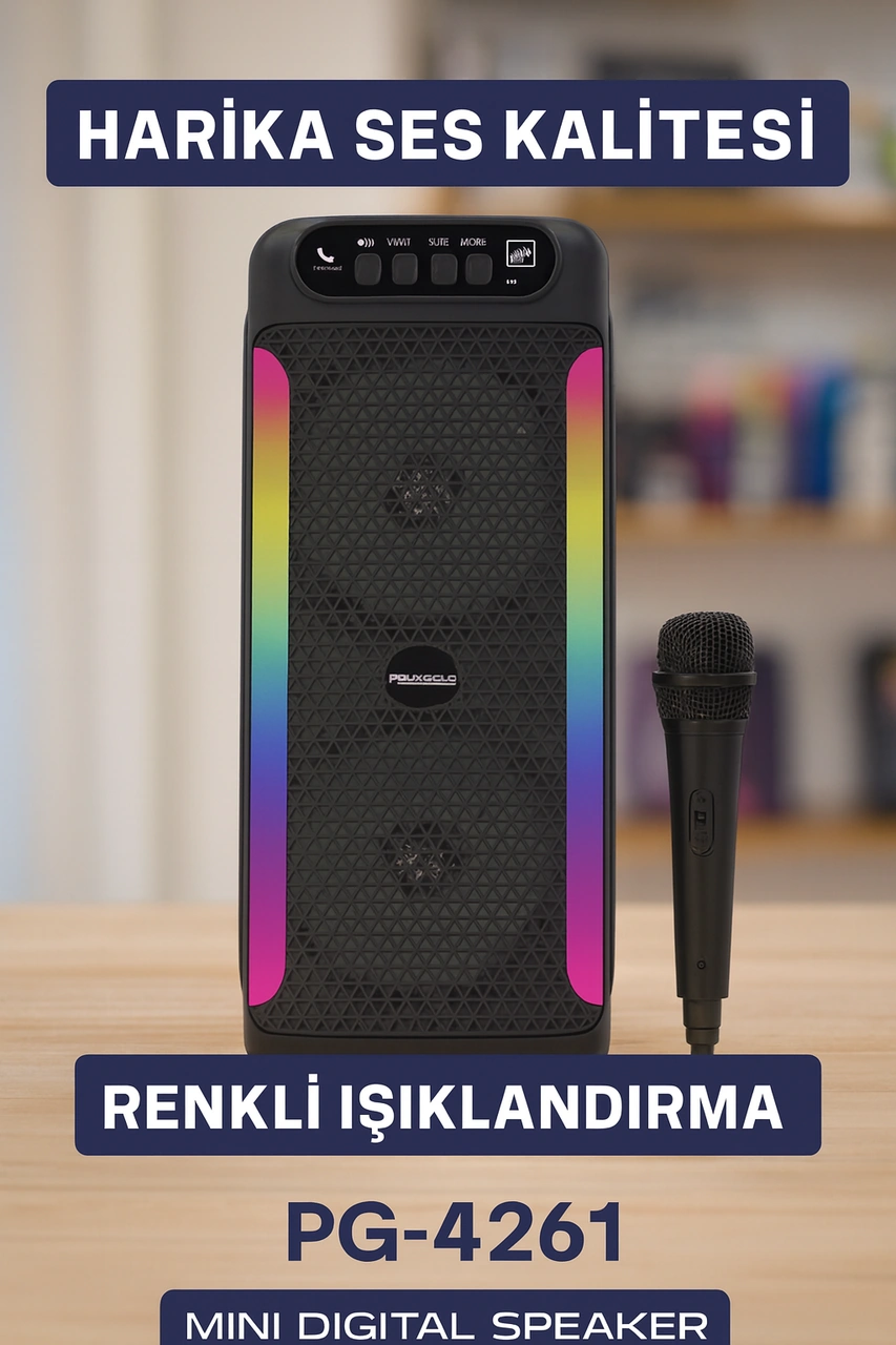 Pg4261 Hoparlör Rgb Işıklı Çift Hoparlörlü
