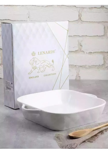 Lenardi 21 Cm Saplı Kare Fırın Kabı 313922119 Beyaz