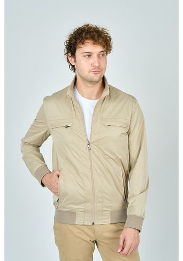 Daynax Erkek Hakim Yaka Fermuarlı Cep Detaylı Mevsimlik Spor Mont 4500 Taş Taş