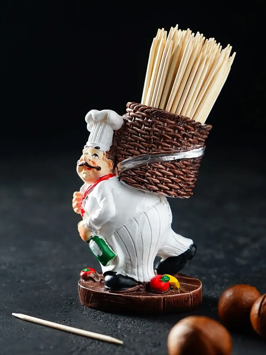 Skyphos Diş Kürdanlığı "neşeli Aşçı" 6,5x5x10 Cm 65253228 Kahverengi