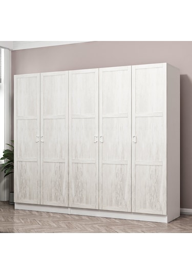Minar Kale Country 5 Kapak 2 Ç Zincir Dolap - E.beyaz 210cm