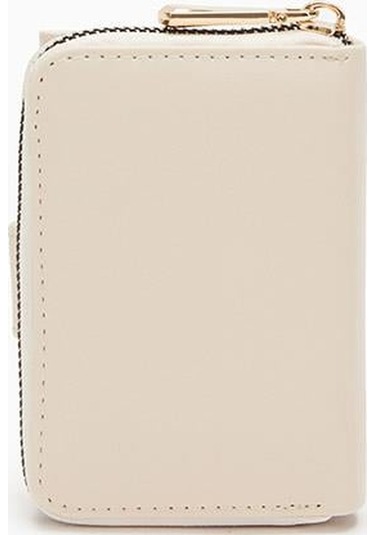 Levidor Fermuarlı Kadın Cüzdan - Krem Krem