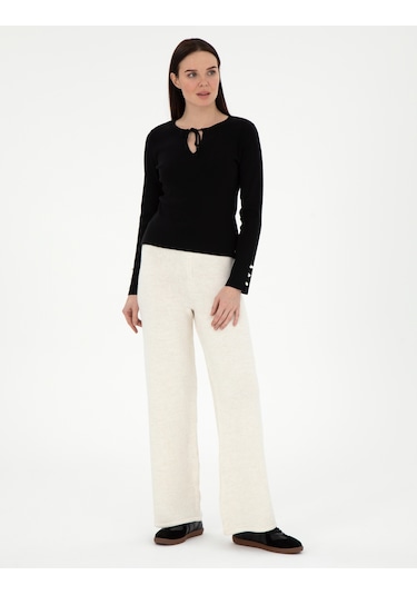 Pierre Cardin Kadın Ekru Pantolon Triko 50296235-vr019 Ekru