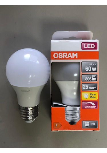 Osram E27 Dimli Led Lamba 8,8w 60w 806 Lümen 2700kelvin Sarı 25
