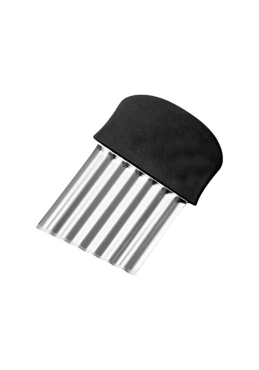 Kosona Stanyum Çelik Patates Dilimleyici, Dalgalı Kese Kesici, Hızlı Mutfak Aleti, Sebze-meyve Dilimleme, Çamaşır Makinesine Uygun Siyah