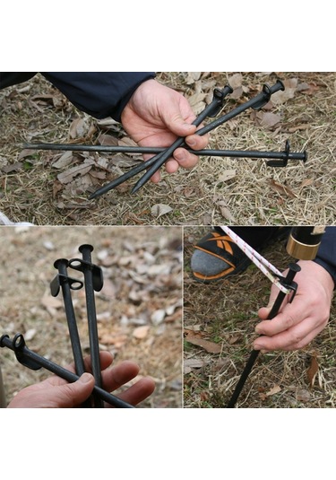 5 Adet Takviyeli Uzun Açık Kamp Çadırı Çivi Çelik Çivi, Uzunluk: 20cm Çok Renkli