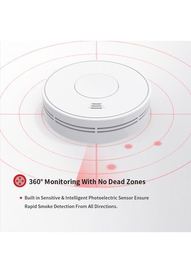 Anjiexun 10 Yıllık Pil Wifi Akıllı Duman Alarmı Yangın Alarmı