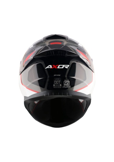 Axor Saber Spark Dull Ece 22.06 Kapalı Kask Beyaz - Kırmızı - Siyah