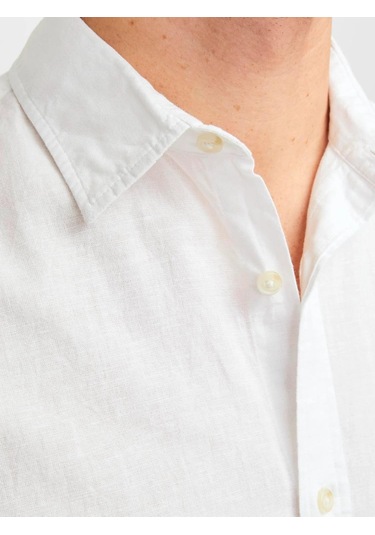 Jack & Jones Jjesummer Erkek Keten Gömlek Beyaz 12248384 Beyaz