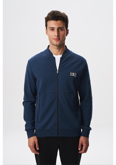 Arma Erkek Slim Fit Scuba Su Geçirmeyen Kumaş Basic Kol Cepli Tam Fermuar Kolej Yaka Sweatshirt K28324988301 İndigo Arma Erkek Slim Fit Scuba Su Geçirmeyen Kumaş Basic Kol Cepli Tam Fermuar Kolej Yaka Sweatshirt K28324988301 İndigo