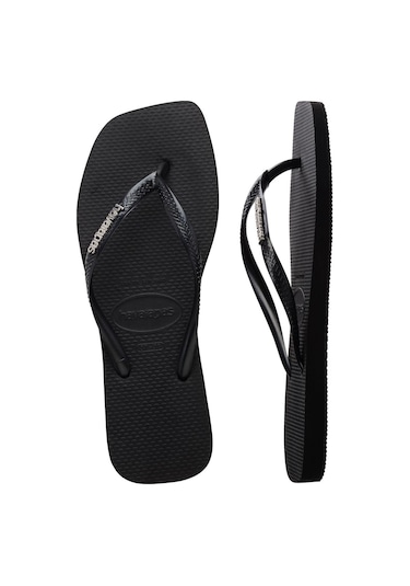 Havaianas Square Logo Metallic Blacksilver Siyah Kadın Terlik Siyah