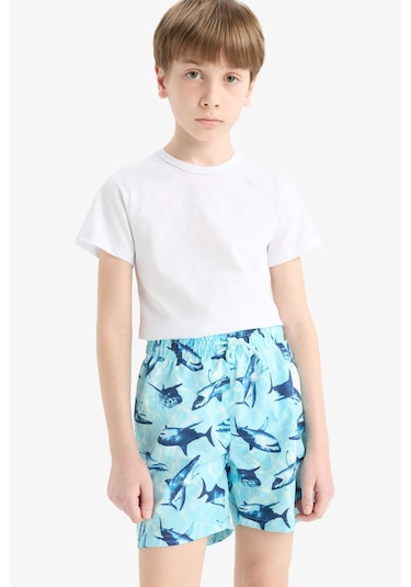 DeFacto Erkek Çocuk Köpek Balığı Desenli Deniz Şortu E7510A825HSTR230 DeFacto Erkek Çocuk Köpek Balığı Desenli Deniz Şortu E7510A825HSTR230