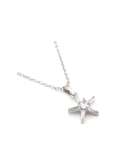 Deniz Yildizi Parlak Zirkon Taşli Kadin Kolye Q0339 Çok Renkli