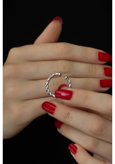 Yuvarlak Burma Model Örgü 925 Ayar Ayarlanabilir Gümüş Rengi Yüzü