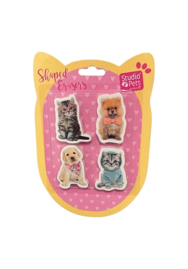 Studio Pets Pt-783 Blist 4 Lü Kedi,köpek Silgi Set