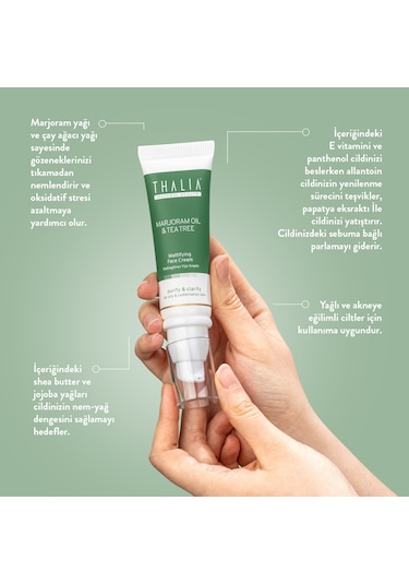 Thalia Marjoram Oil & Tea Tree Matlaştırıcı Yüz Kremi 50 ML