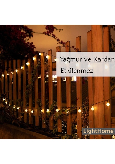 50 Led 7 Metre Sarı Opak Solar Led Işık Güneş Enerjili Bahçe Teras Balkon Ağaç Lambası Aydınlatması