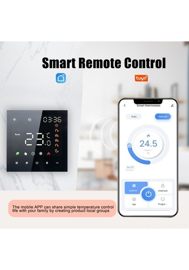 Dancemonkey Akıllı Tuya Wifi Termostat - 16a Dijital Termostat, Ses Ve Dokunmatik Kontrollü