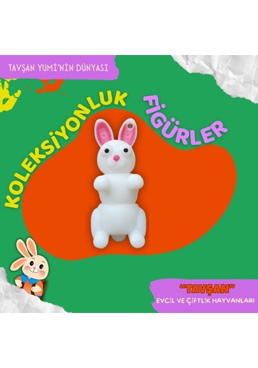 Tavşan Yumi Evcil Ve Çiftlik Hayvanları Koleksiyonu- 4 Parça 5-7 Cm Hareketli Oyuncaklar Ve Bilgilendirici Kartlar "