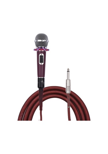 Neevoyu Kırmızı El Tipi Dinamik Kondansatör Mikrofonu - 4.5m Kablolu, 6.35mm Plug, Karaoke/konser/söyleşi İçin Yüksek Hassasiyetli Ses Alımı