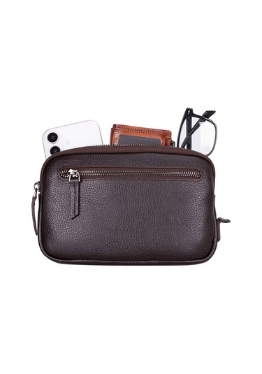 Bloominbag Majeste Nude Buff Brown Curated Deri Clutch Bag Kahverengi