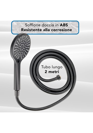 Qianfan 2 Metre Hortumlu Duş Başlığı, 5 Fonksiyonlu Evrensel Duş Krom
