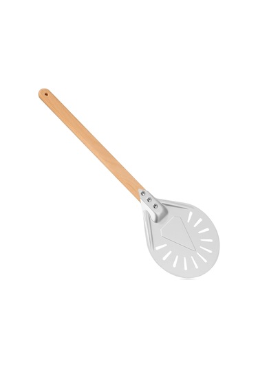 Çıkarılabilir Tek Parça Ahşap Saplı Delikli Yuvarlak Spatula Diğer