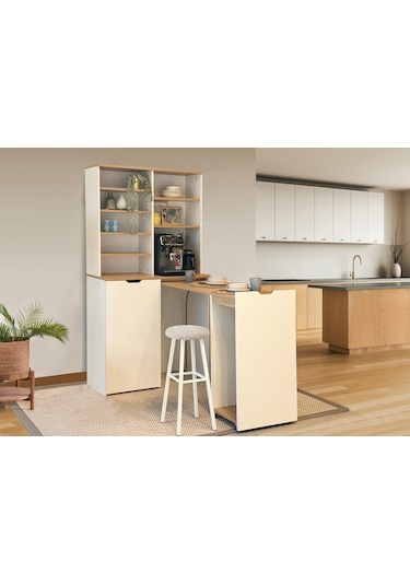 Lyon Katlanabilir Masalı Kahve Köşesi 90 Cm Krem Sedef Lyon Katlanabilir Masalı Kahve Köşesi 90 Cm Krem Sedef