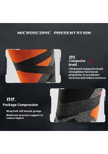 Butu Golovejoy Dwz05 1 Çift Spor Kompresyon Çorapları Kış Sıcak Yüksek Tüp Kayak Baldır Çorapları Siyah+gri Siyah - Gri