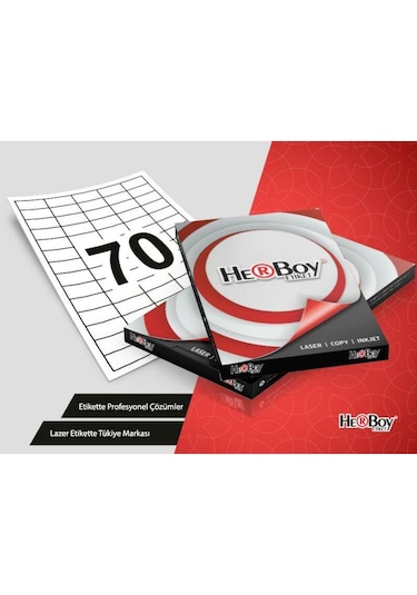 Herboy Hb-1270 Beyaz Lazer Etiket A4, 40mm X 20mm