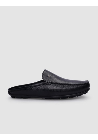 Cabani Hakiki Deri Siyah Erkek Günlük Terlik Siyah