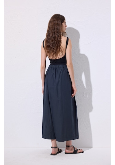 Geniş Pileli Pantolon Lacivert Lacivert