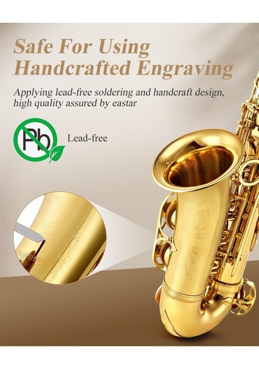 Eastar As-ıı Student Mi Bemol Alto Saksafon Gold Lacquer