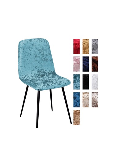 Mavi Parlak Kadife Sandalye Örtüsü Bar Sandalyesi Örtüsü Kısa Sandalye Örtüsü Oturma Odası Koltuk Örtüsü