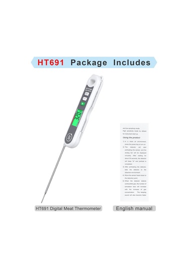 Habotest Anında Okunabilen Dijital Et Lcd Gıda Termometresi Beyaz