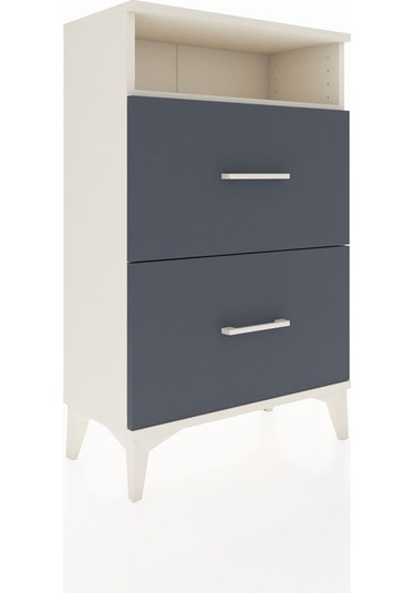 Arges Komodin Tek Raflı 2 Çekmeceli 60x30x96 Aytaşı-antrasit Aytaşı