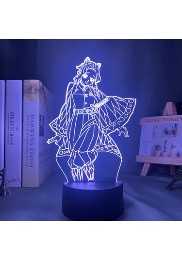 Yatak Odası Dekorasyonu İçin Manga 3d Işık Kimetsu No Yaiba Shinobu Kocho Gece Lambası Hediye Anime Led Lamba Demon Slayer Oda Dekorasyonu Çok Renkli